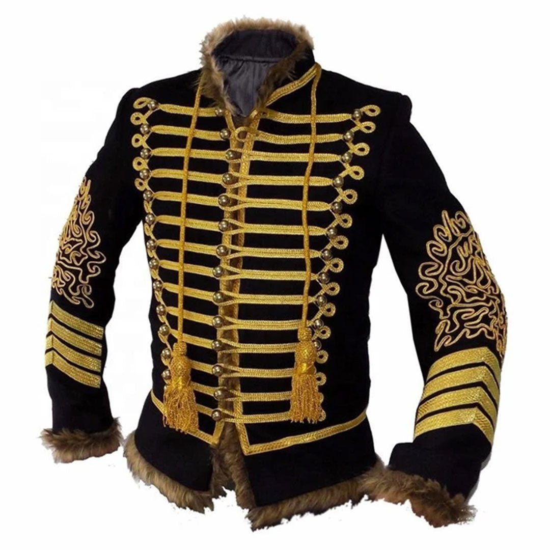 Steampunk 5 Pcs Army Officers Antique Braiding Hussar Jacket With