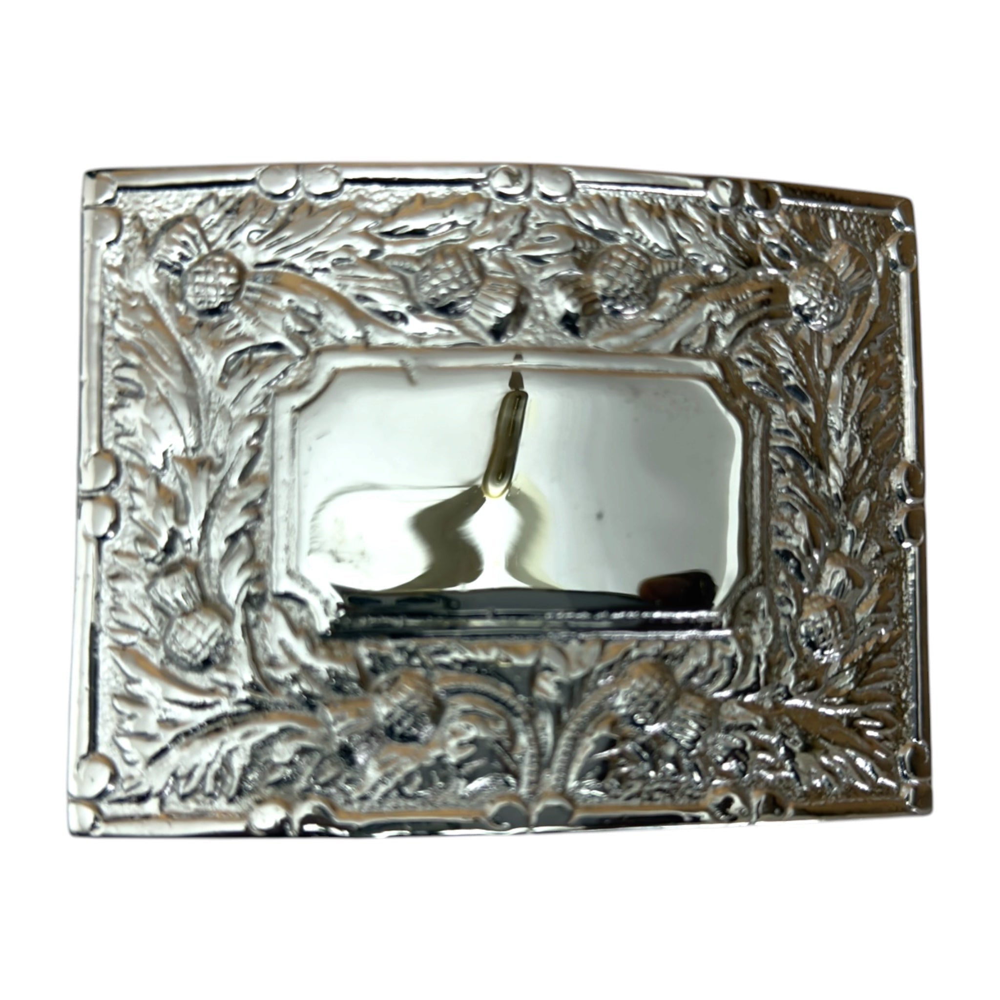 Kilt Belt Buckle Thistle Flower Design Silver Color - Imperial Highland Supplies