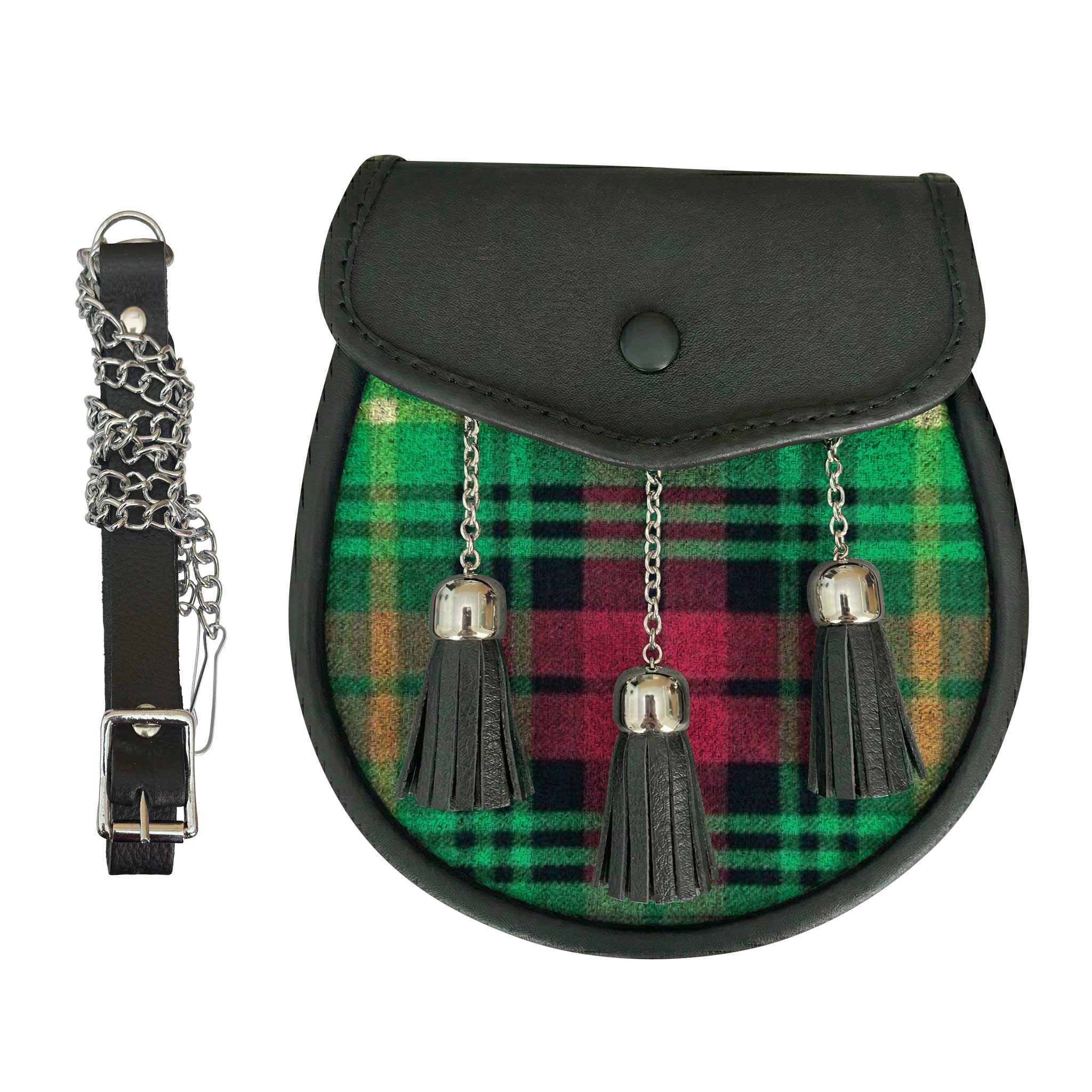Leather Tartan Sporran - Imperial Highland Supplies