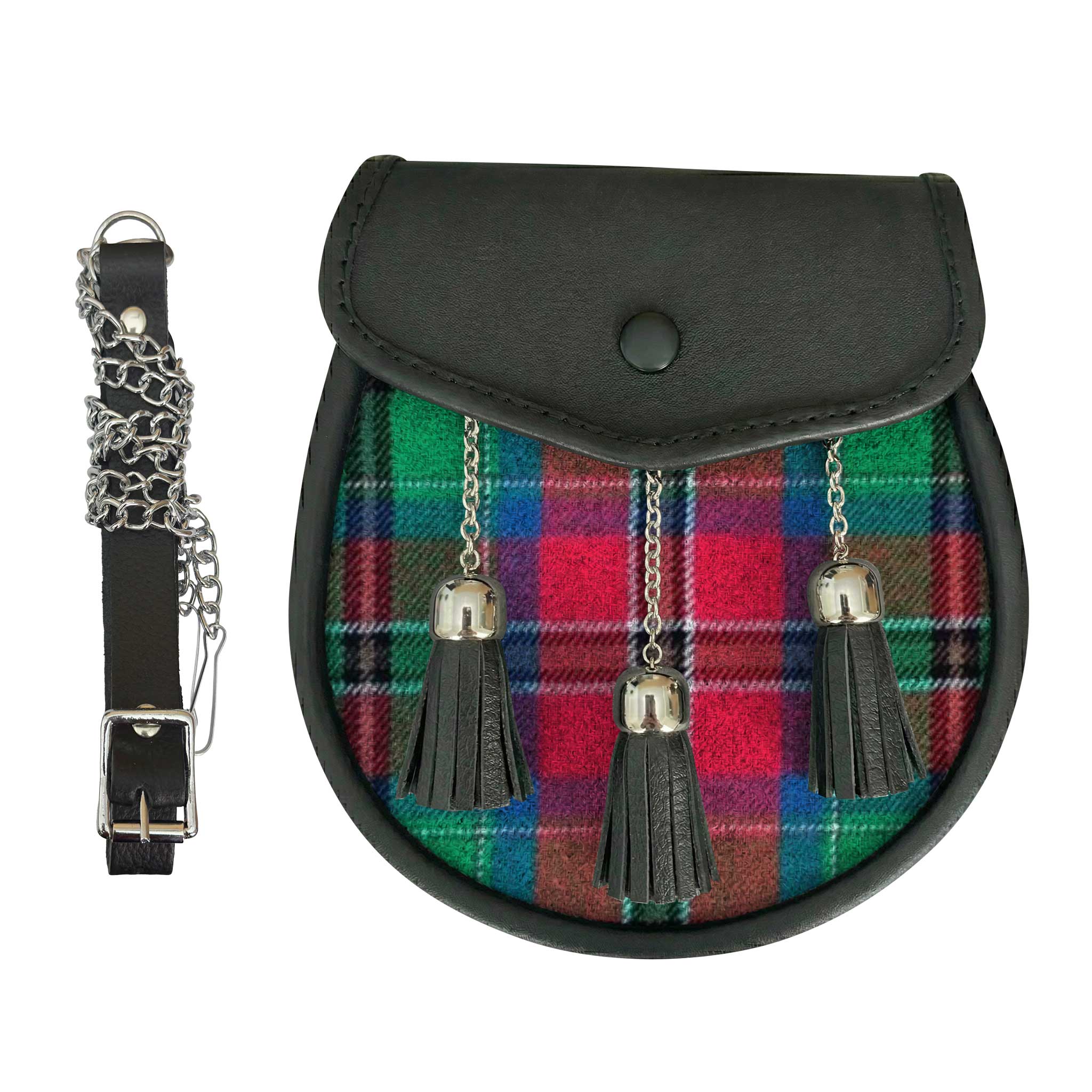 Leather Tartan Sporran - Imperial Highland Supplies