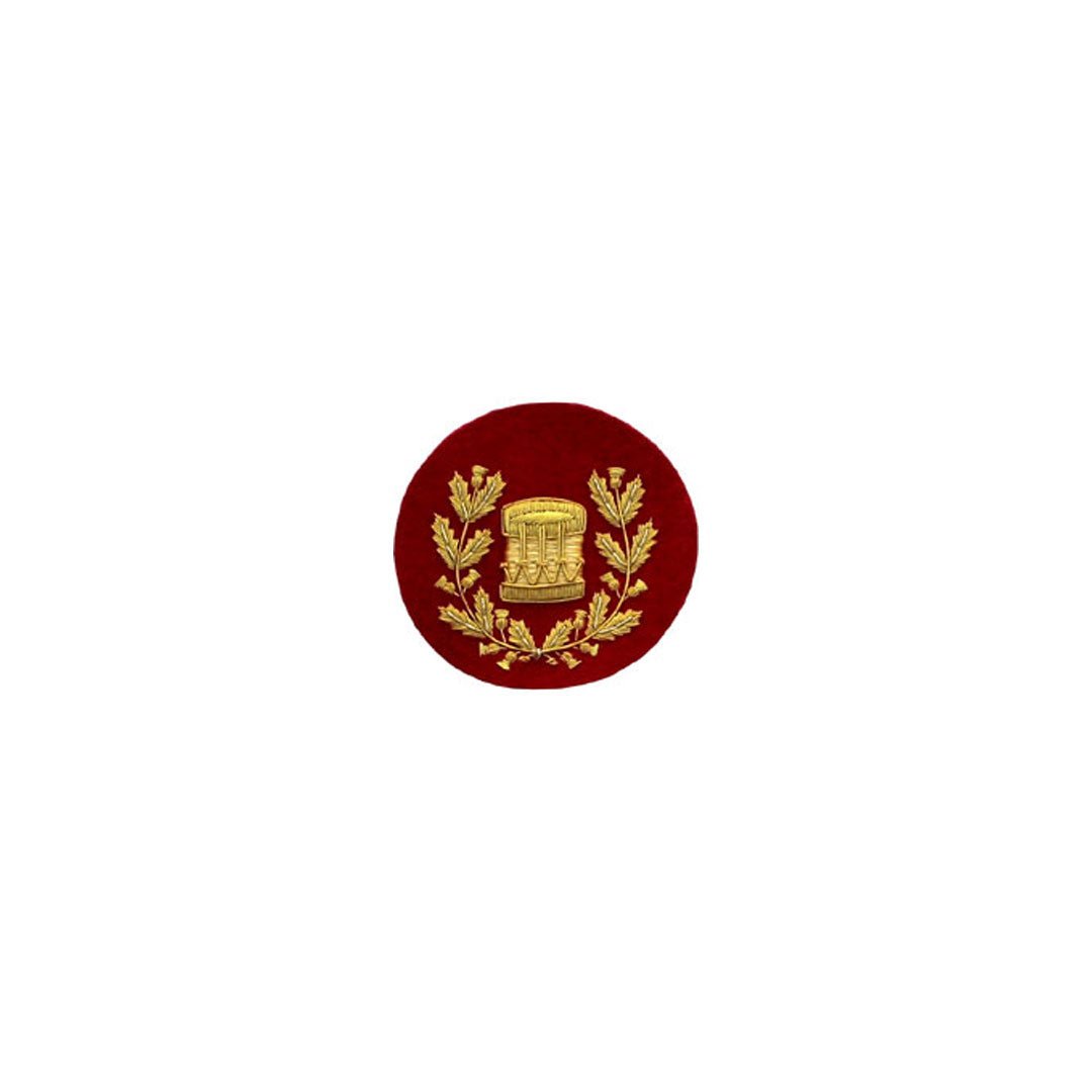 Drum Major Badge Gold Bullion On Red - Imperial Highland Supplies