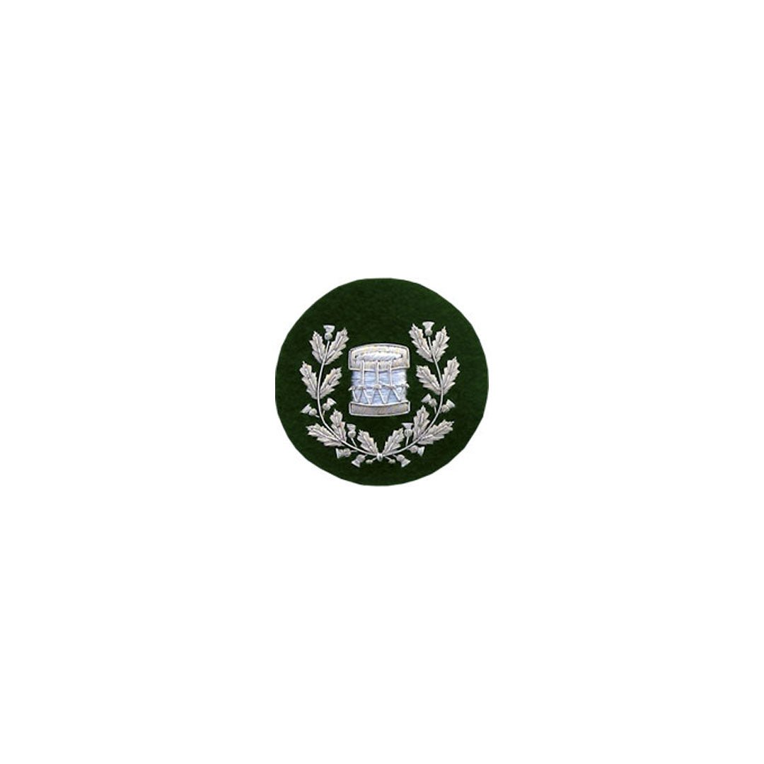 Drum Major Badge Silver Bullion On Green - Imperial Highland Supplies