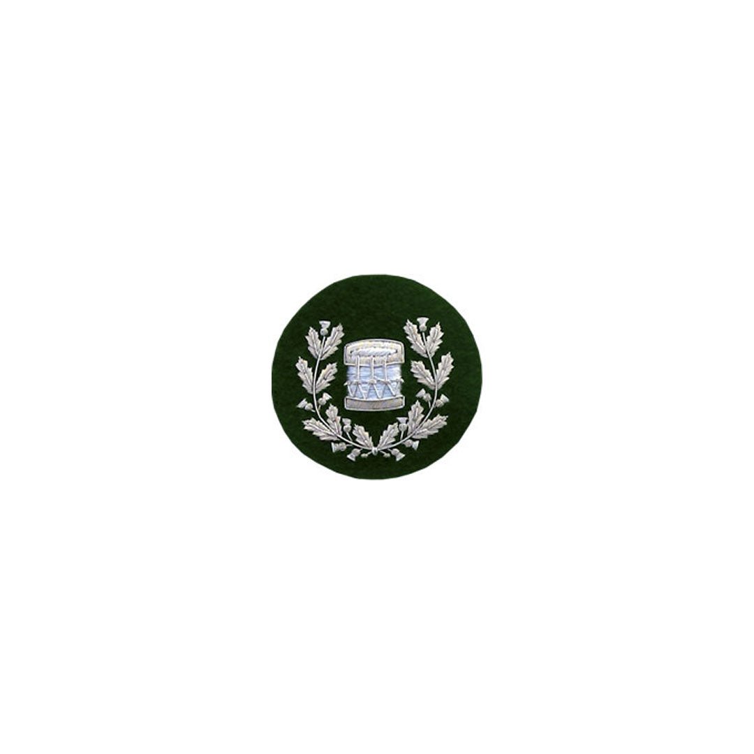 Drum Major Badge Silver Bullion On Green - Imperial Highland Supplies