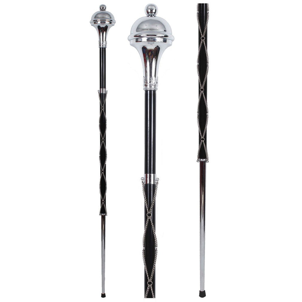 Drum Major Mace Stave Beech Wood Black Shaft Ball Top Imperial