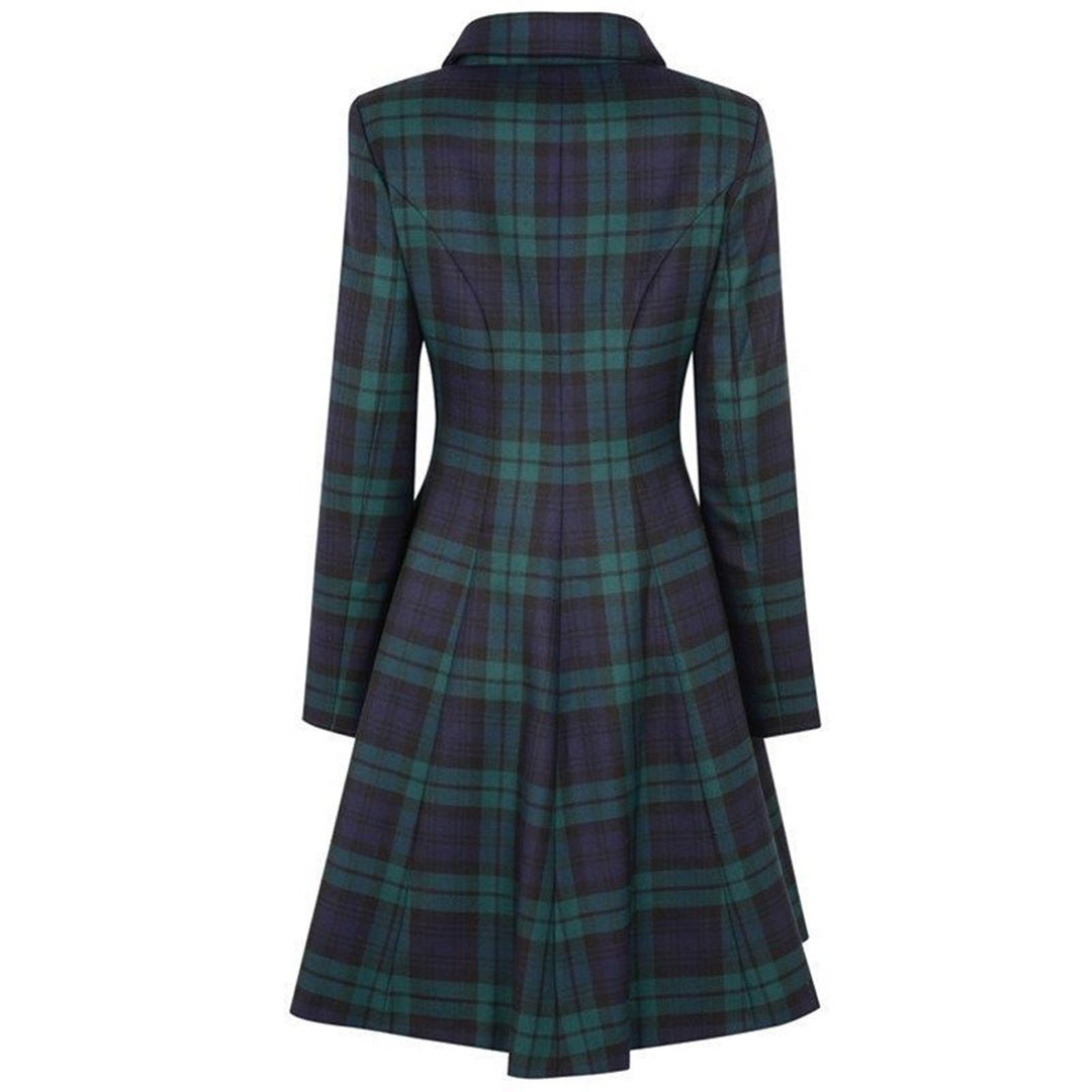 Fashion black watch tartan coat