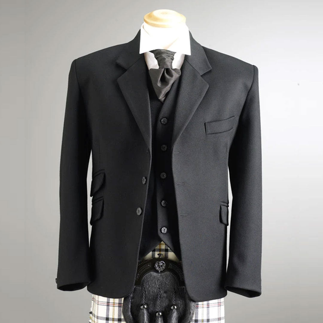 Lomond Coat Black Barathea With Waistcoat - Imperial Highland Supplies