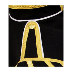 Pipe Band Doublet Black With Gold Braid And White Piping - Imperial Highland Supplies