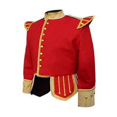 Red Blazer Wool Pipe Band Doublet Camel color collar, Epaulets and cuffs 18 - Imperial Highland Supplies