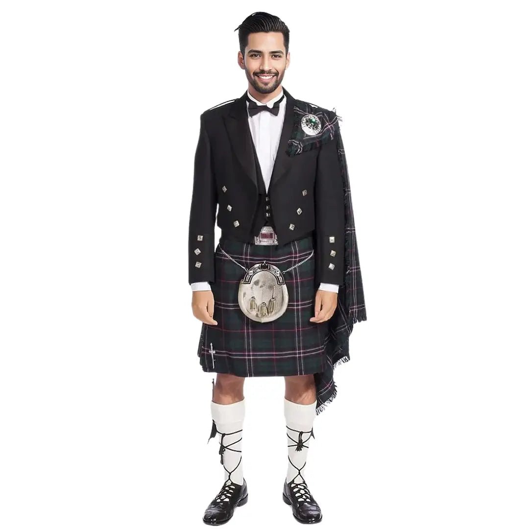 18 PCS Scottish Prince Charlie Jacket, Vest & Kilt Outfit Set - Imperial Highland Supplies