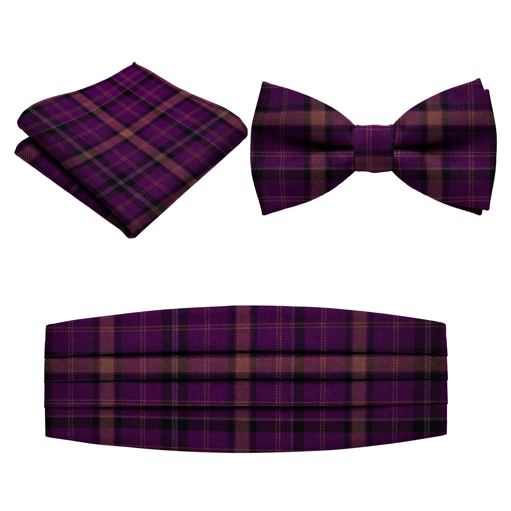 Black Rose Tartan Cummerbund and Bow Tie Set for a Sharp Look - Imperial Highland Supplies