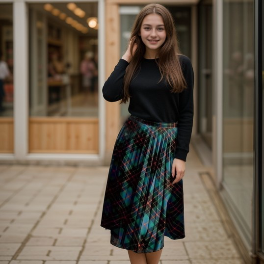 Tartan Fine Pleated Skirt