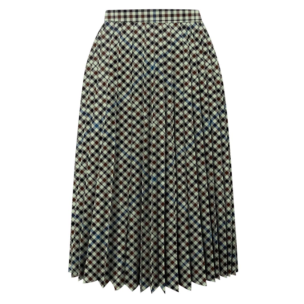 Tartan Fine Pleated Skirt