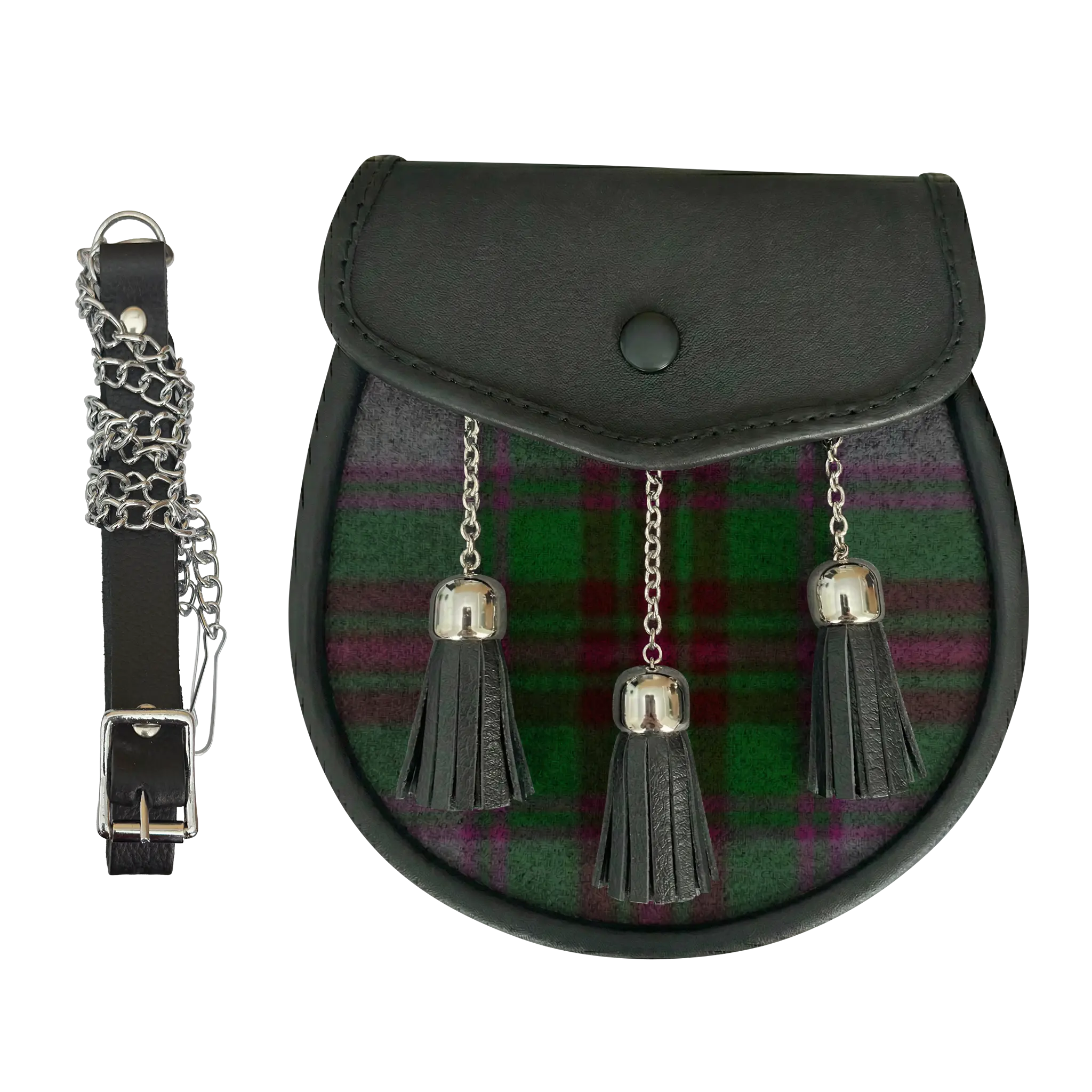 Scottish National Hunting Tartan Leather Sporran - Imperial Highland Supplies