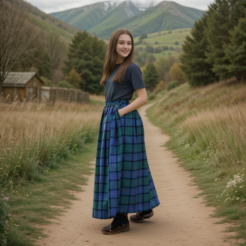 Tartan Gathered Skirt