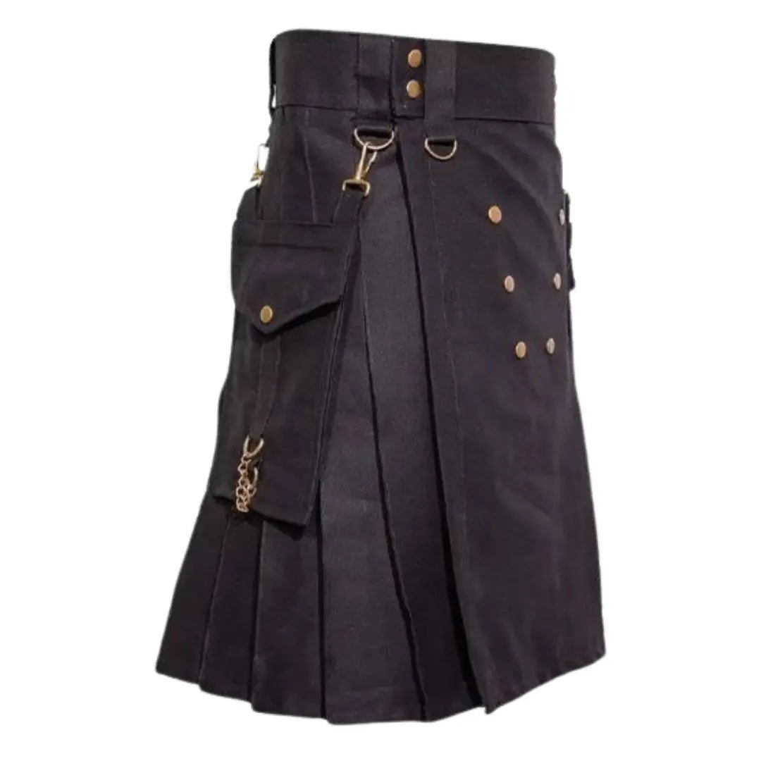 Black Deluxe Utility Kilt - Imperial Highland Supplies