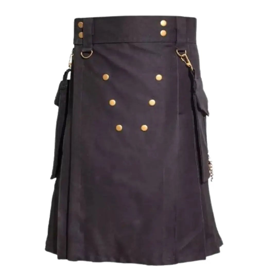 Black Deluxe Utility Kilt - Imperial Highland Supplies