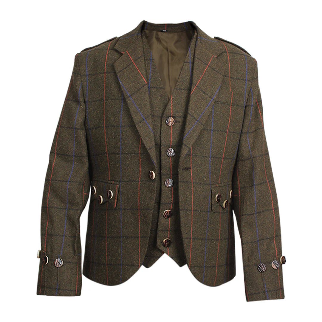 Brown Tweed Argyll Jacket & Vest - Imperial Highland Supplies