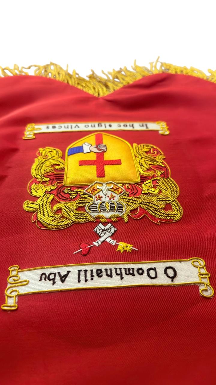 Custom Made Pipe Banner Double Sided Fully Hand Embroidered - Imperial Highland Supplies