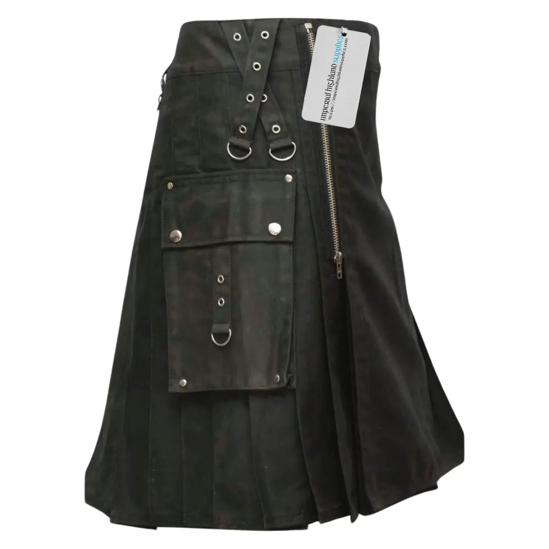 Gothic Fashion Black Utility kilt - Imperial Highland Supplies