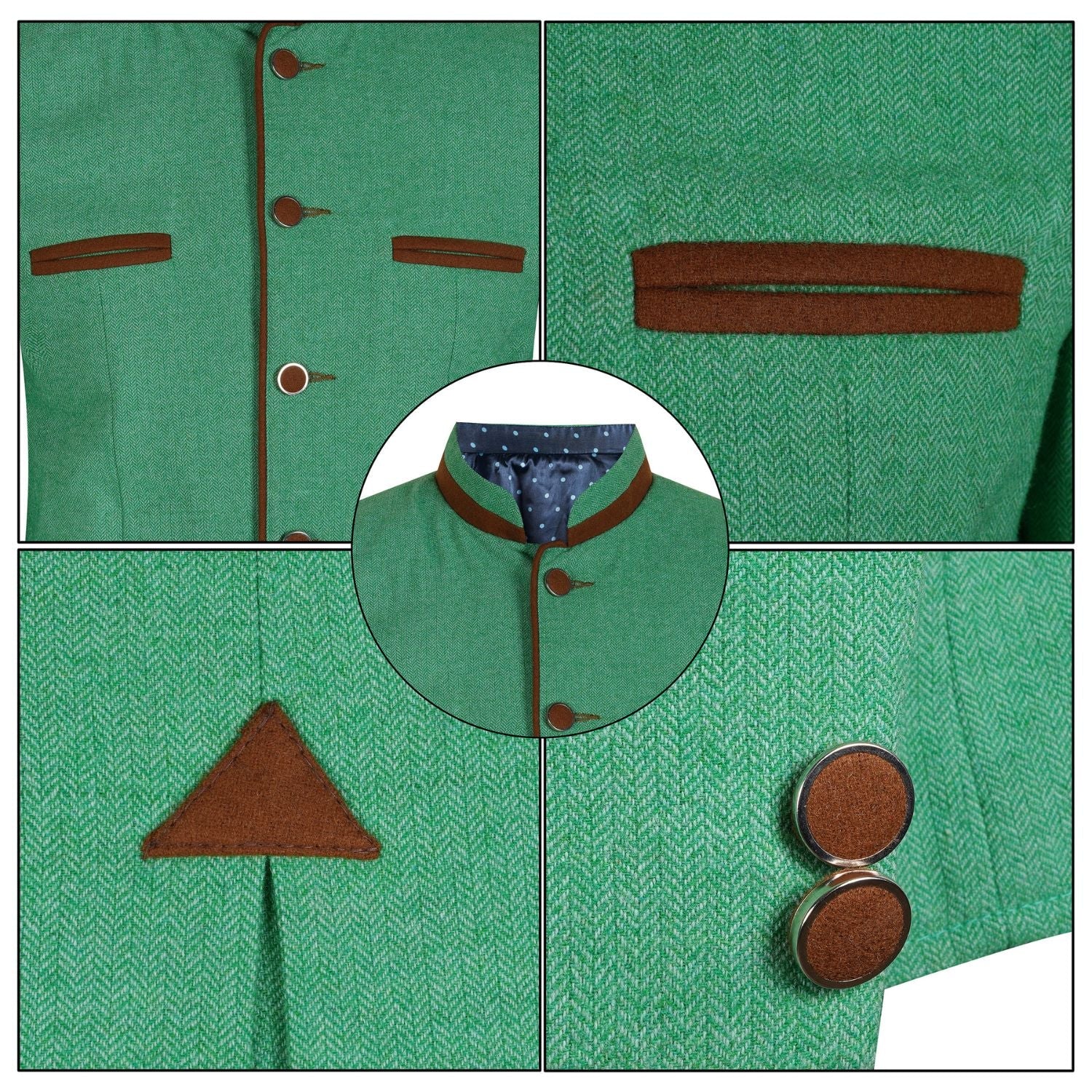 Green German Trachten Bavarian Tyrol Loden Austrian Wool Jacket