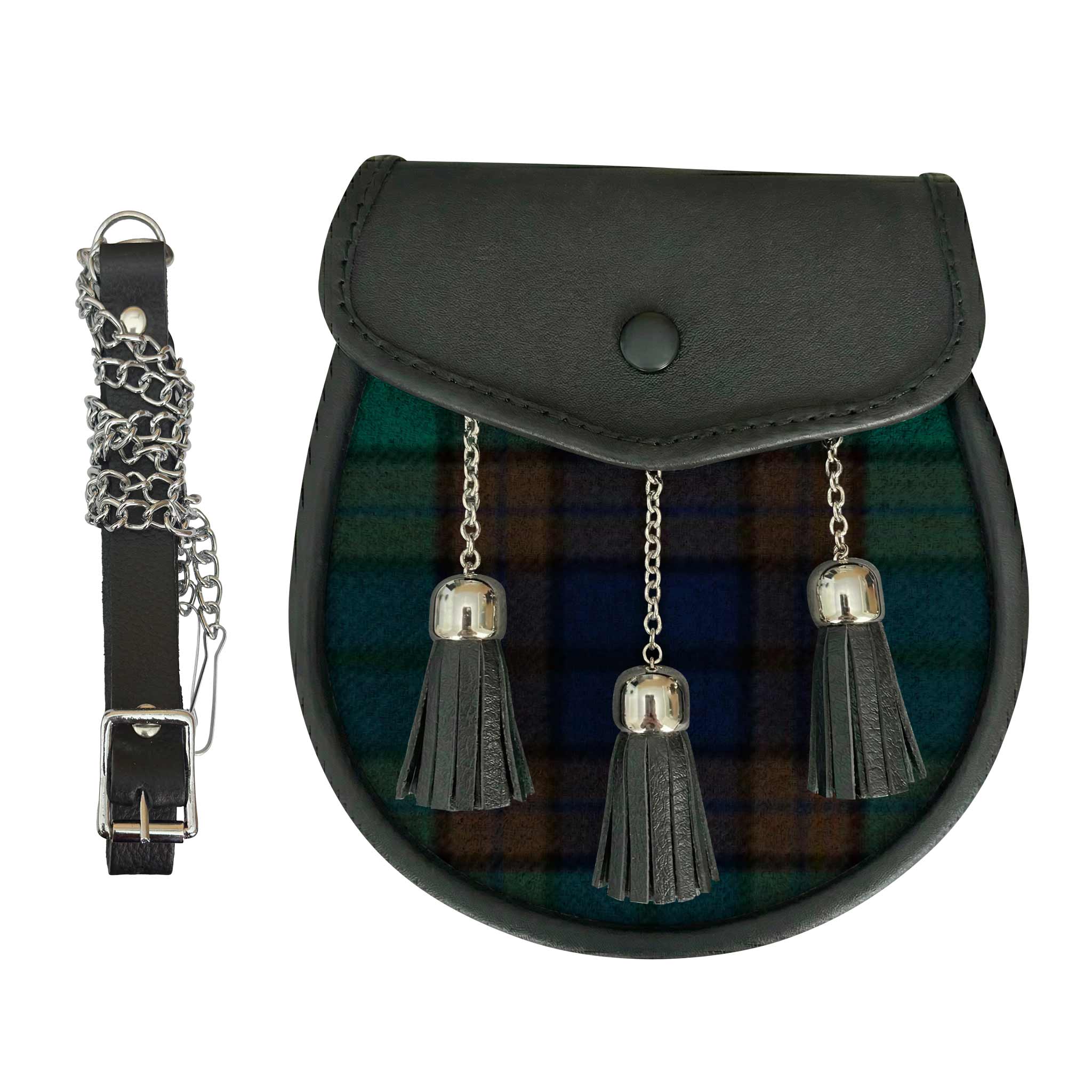 Leather Tartan Sporran - Imperial Highland Supplies
