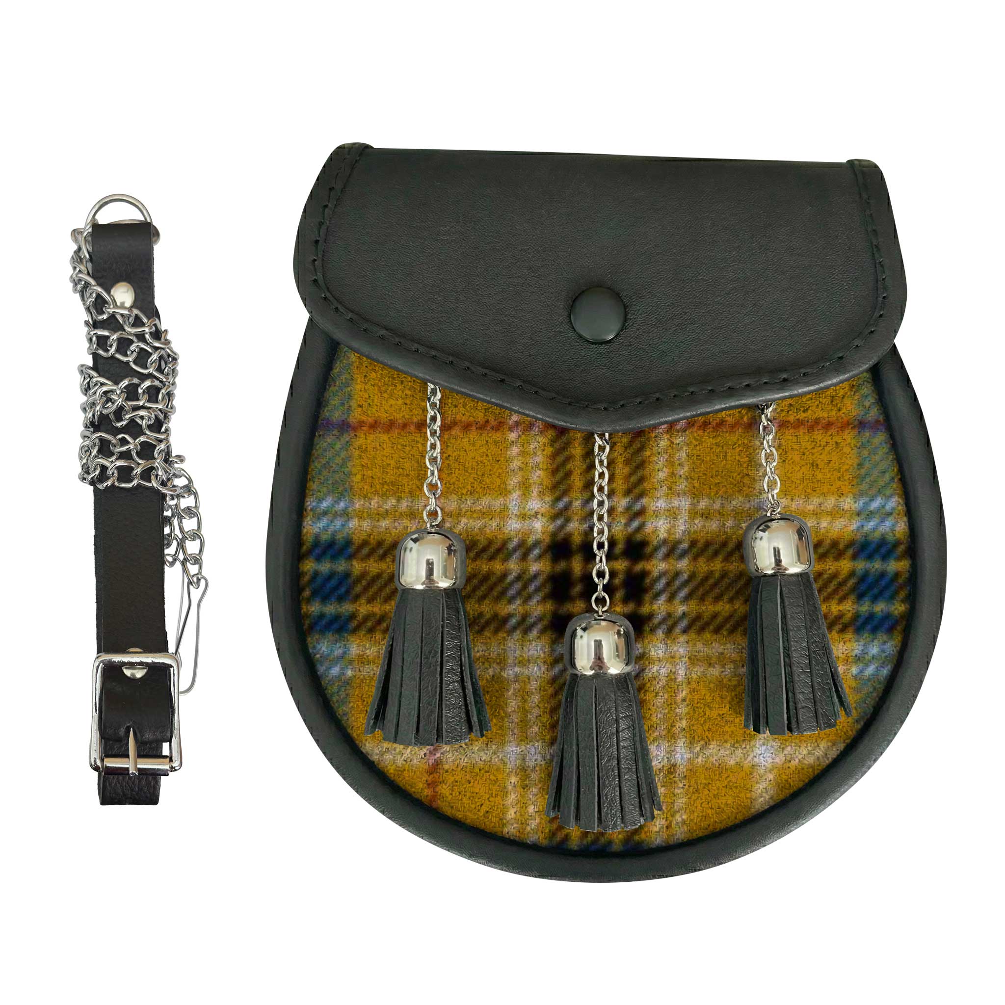 Leather Tartan Sporran - Imperial Highland Supplies