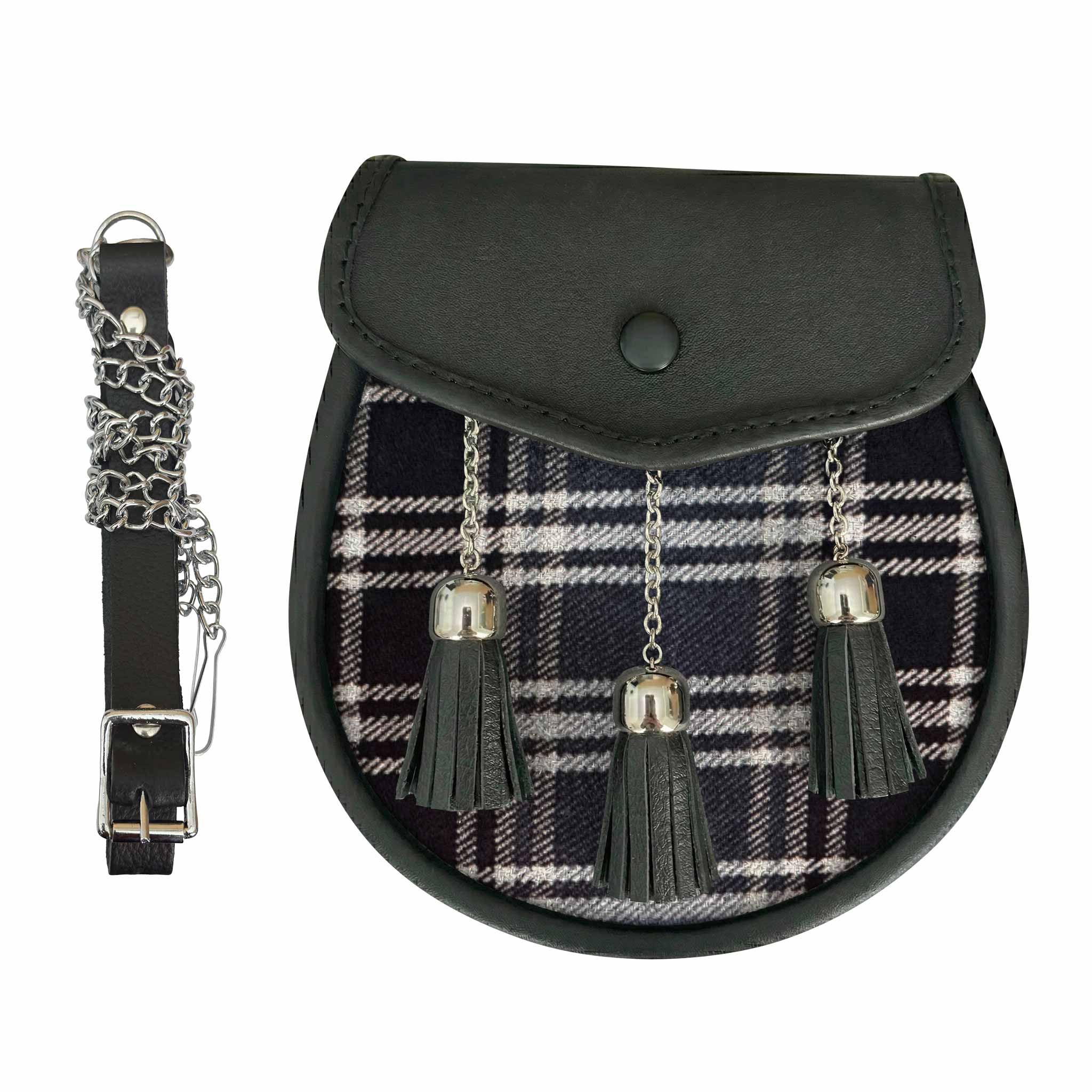 Leather Tartan Sporran - Imperial Highland Supplies