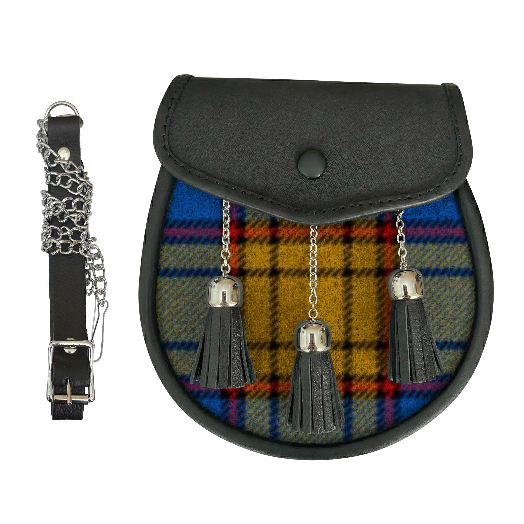 Leather Tartan Sporran - Imperial Highland Supplies