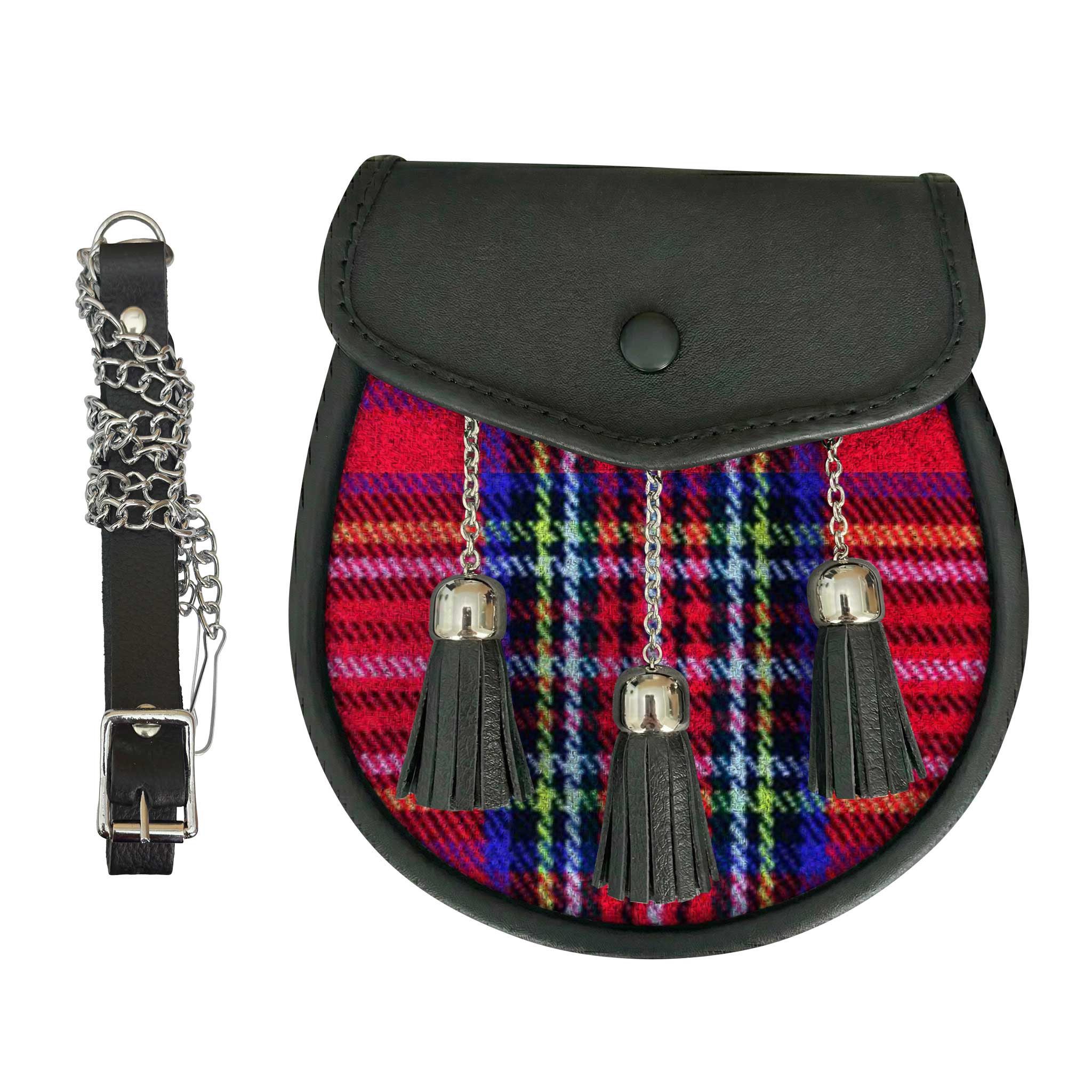 Leather Tartan Sporran - Imperial Highland Supplies