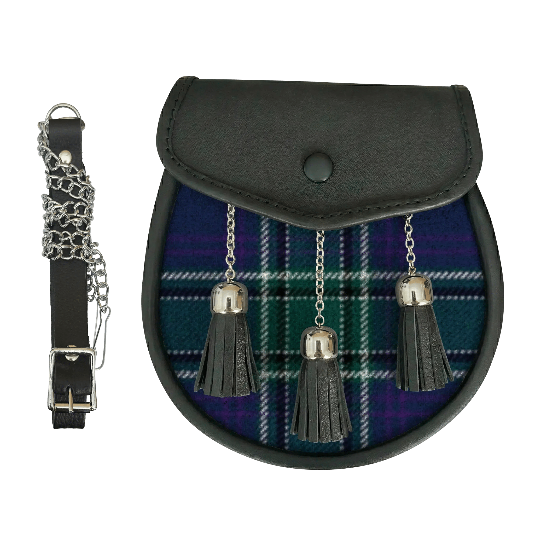 Leather Tartan Sporran - Imperial Highland Supplies