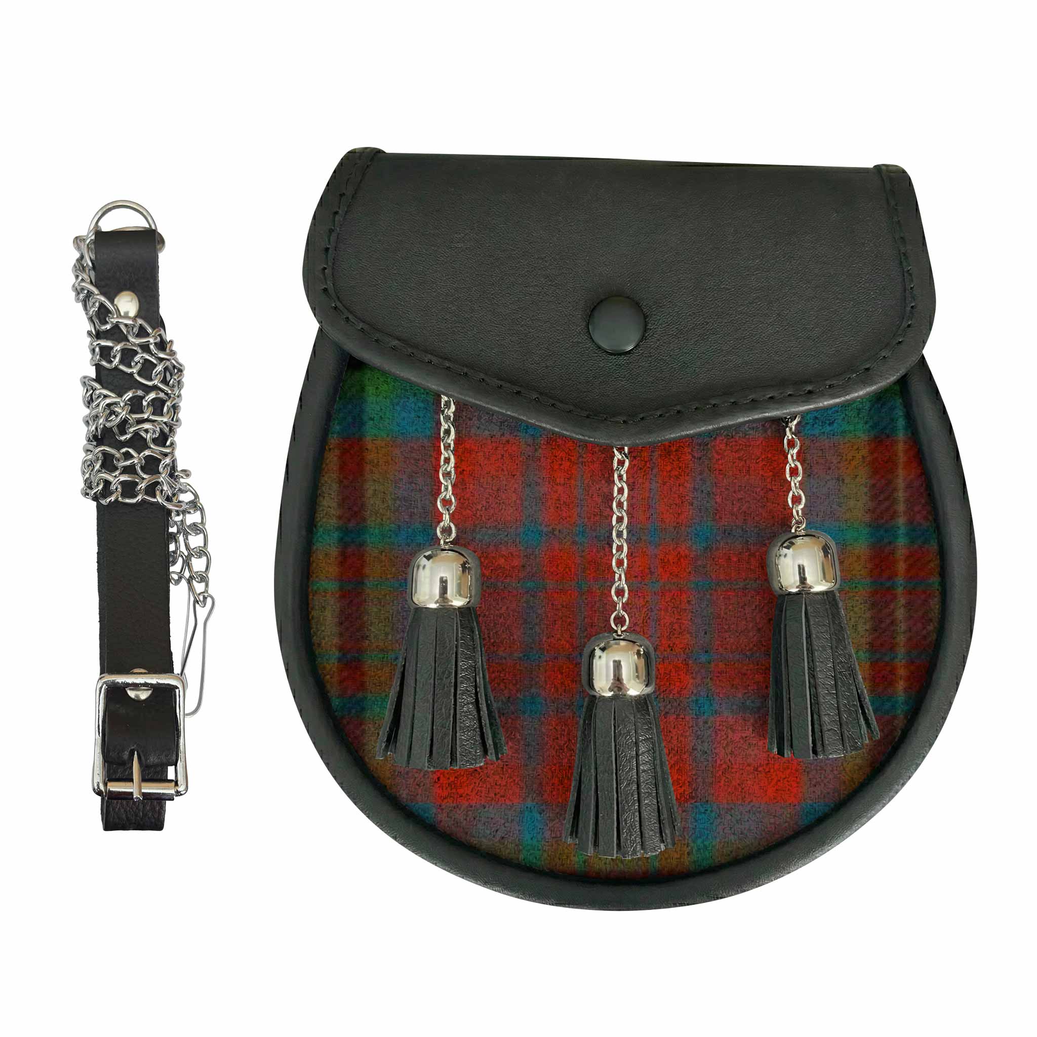 Leather Tartan Sporran - Imperial Highland Supplies