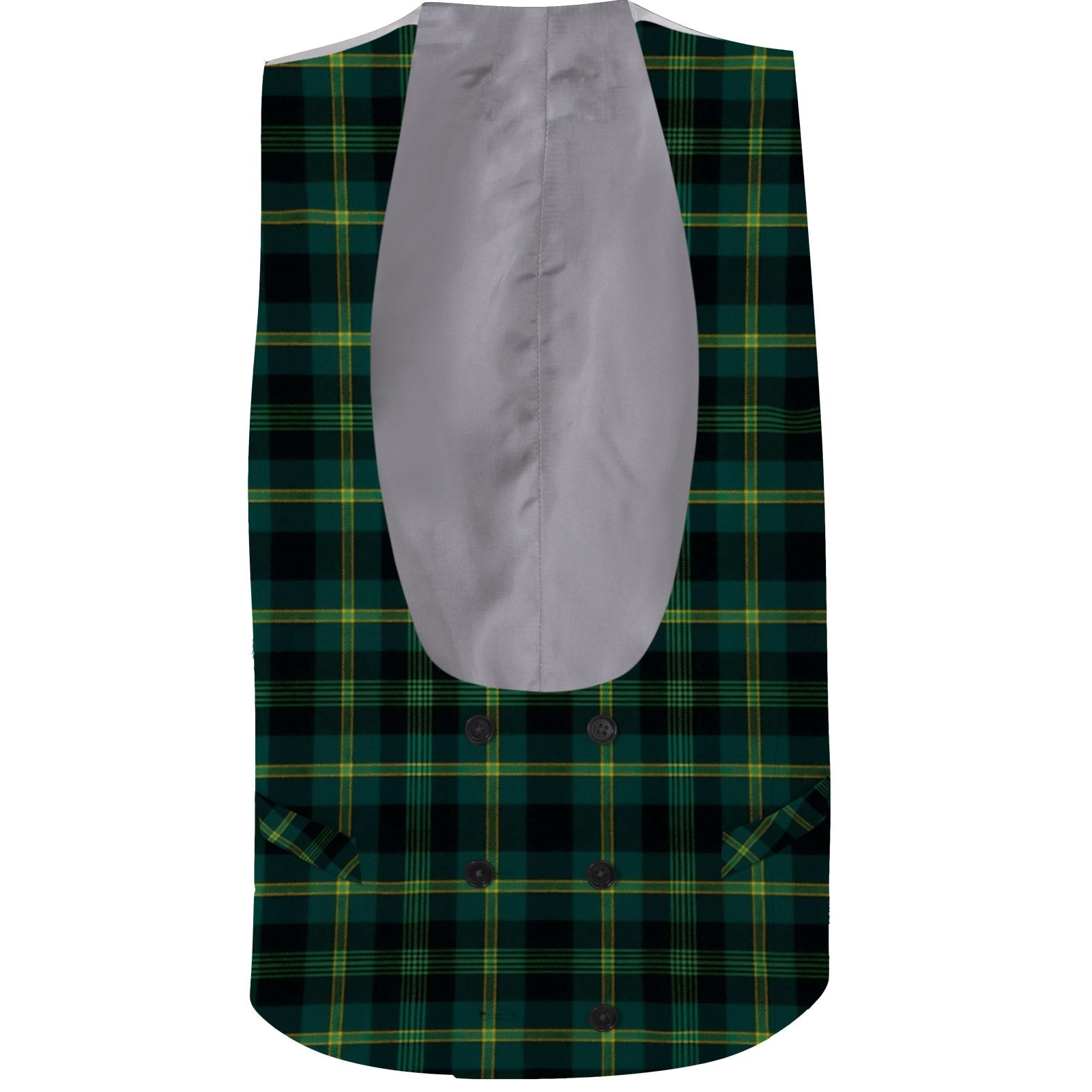 Men's Double Breasted Tartan Waistcoat with Horseshoe Neck - Imperial Highland Supplies