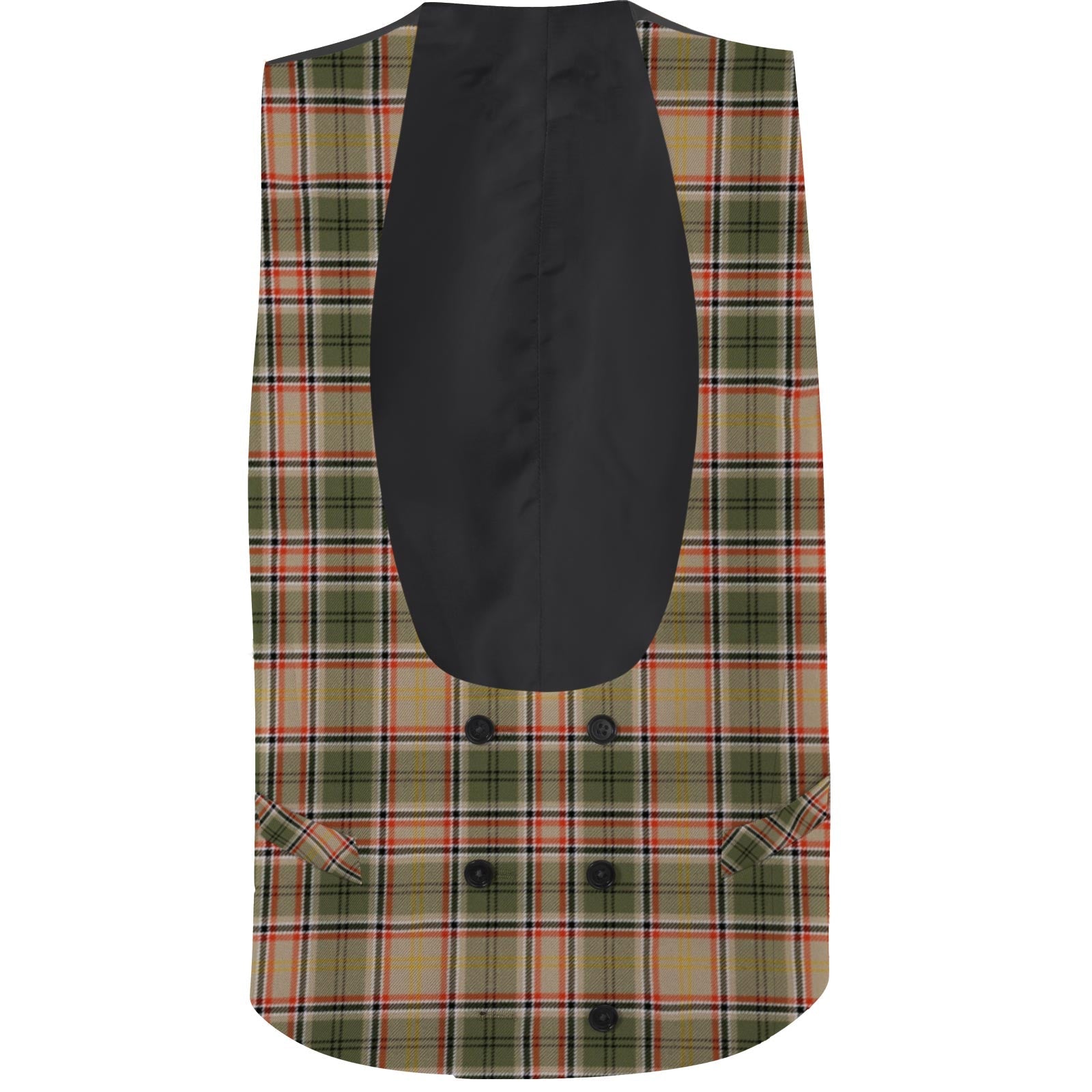 Men's Double Breasted Tartan Waistcoat with Horseshoe Neck - Imperial Highland Supplies