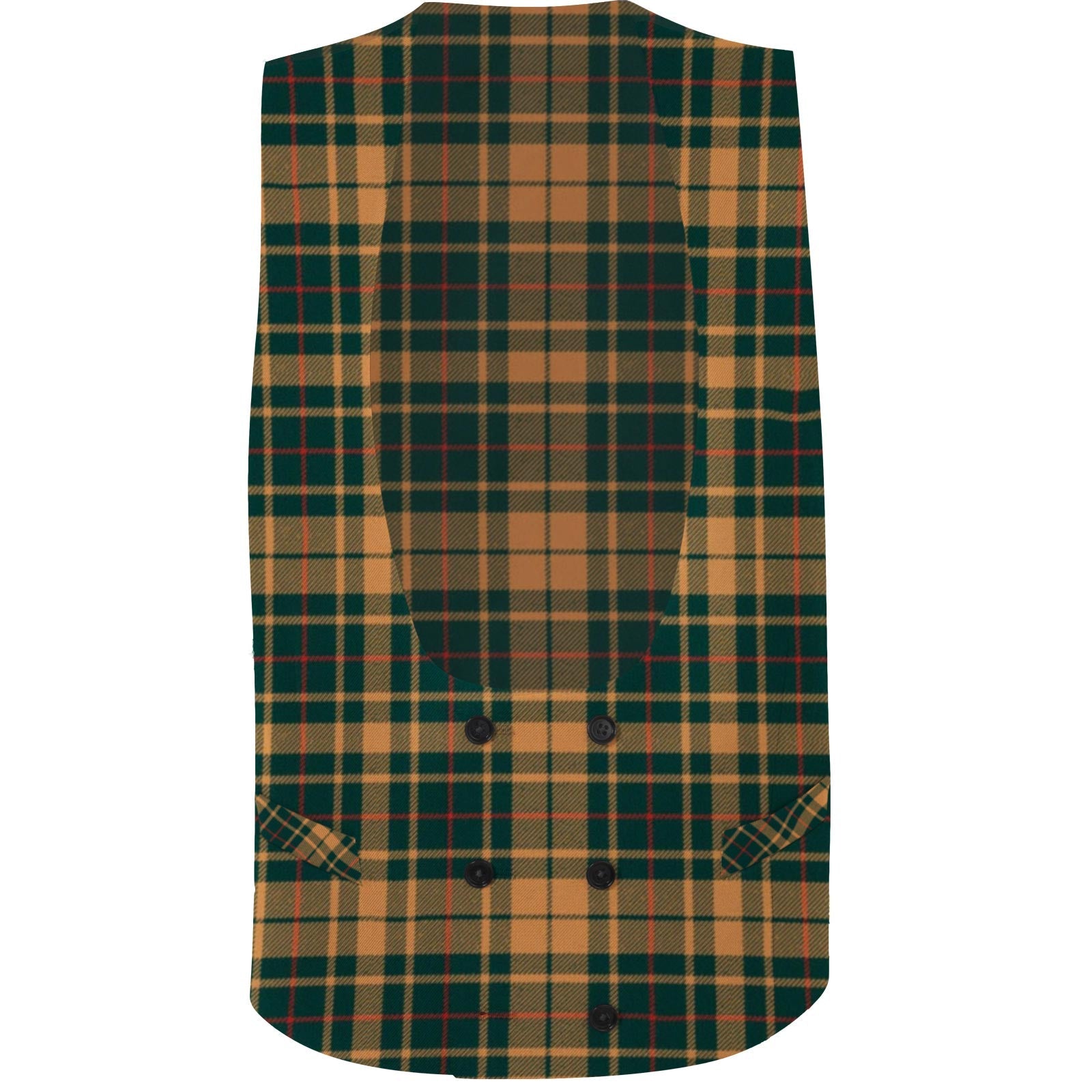 Men's Double Breasted Tartan Waistcoat with Horseshoe Neck - Imperial Highland Supplies