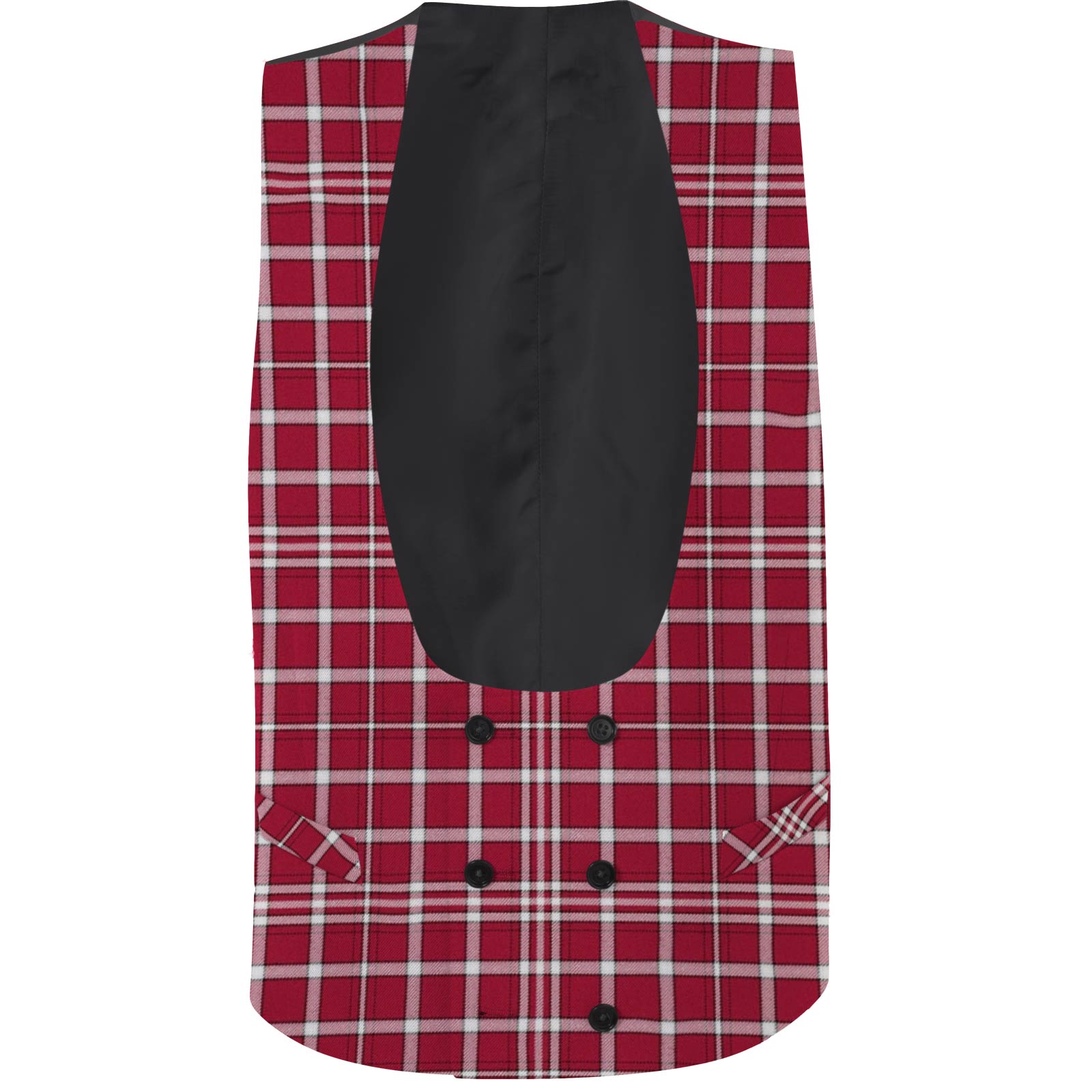 Men's Double Breasted Tartan Waistcoat with Horseshoe Neck - Imperial Highland Supplies