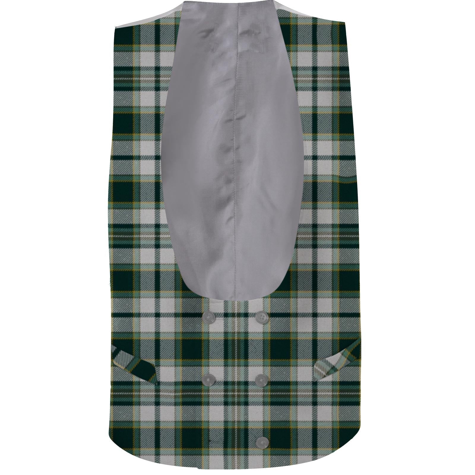 Men's Double Breasted Tartan Waistcoat with Horseshoe Neck - Imperial Highland Supplies