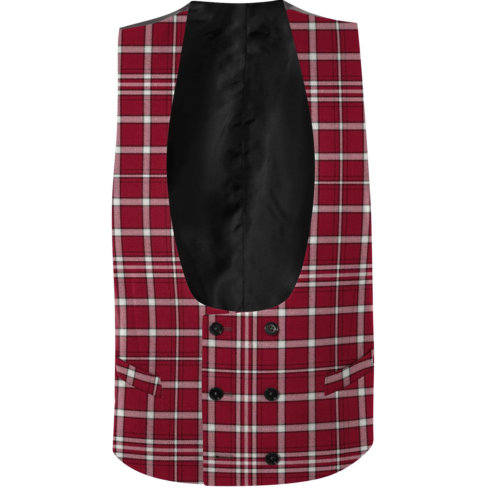 Men's Double Breasted Tartan Waistcoat with Horseshoe Neck - Imperial Highland Supplies