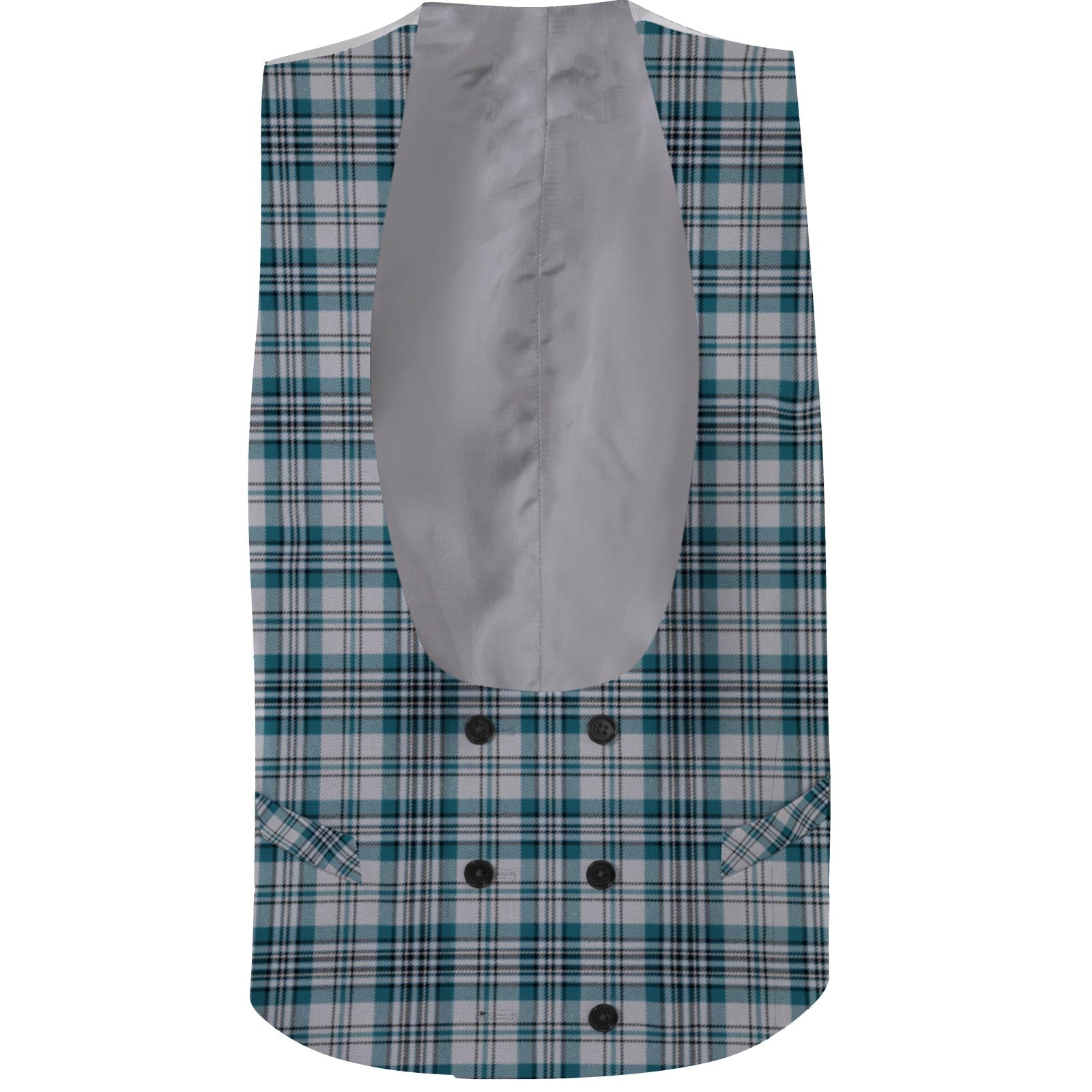 Men's Double Breasted Tartan Waistcoat with Horseshoe Neck - Imperial Highland Supplies