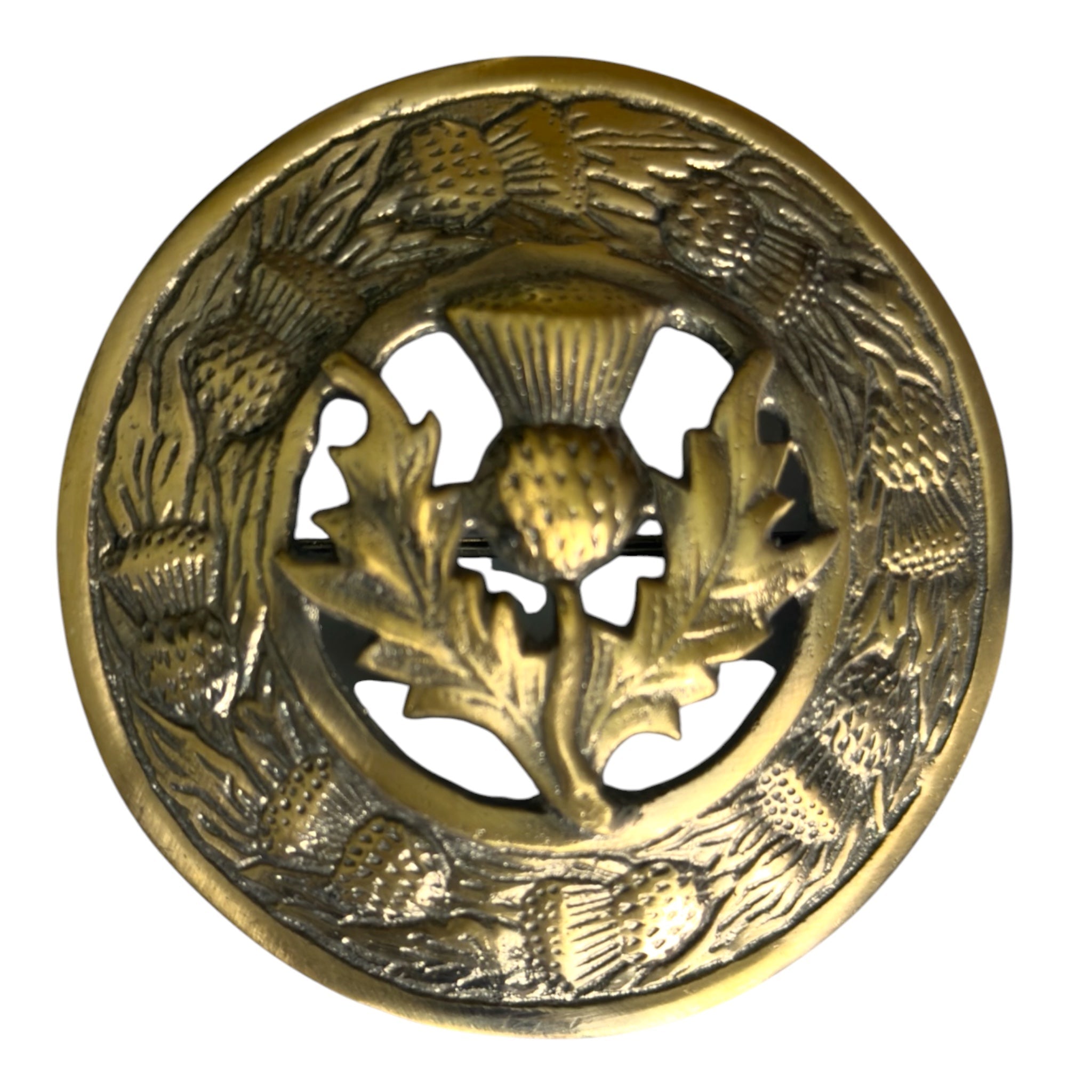 Scottish Thistle Design Brooch Antique With Antique Flower - Imperial Highland Supplies