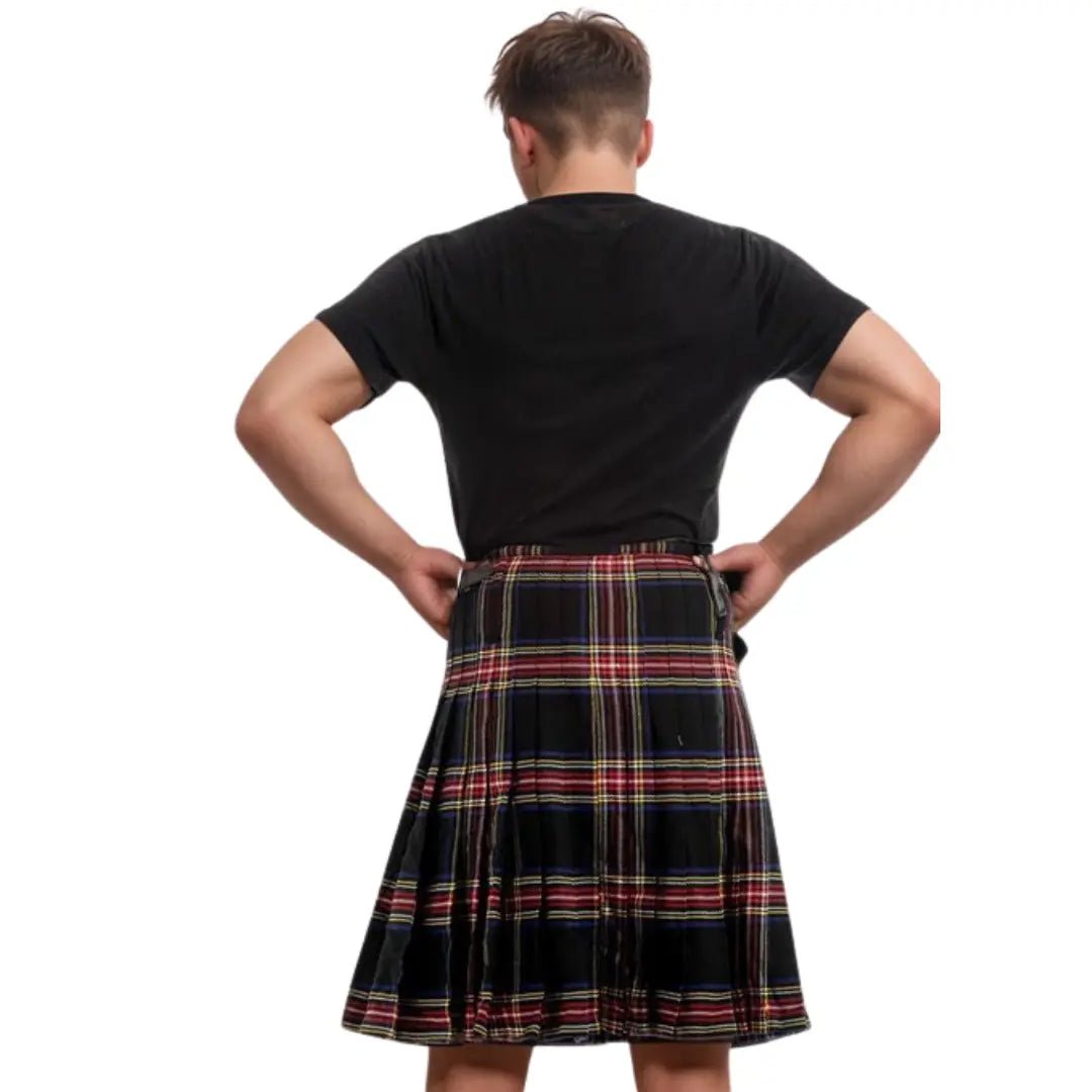 Stewart Black Bespoke Tartan Kilt - Imperial Highland Supplies