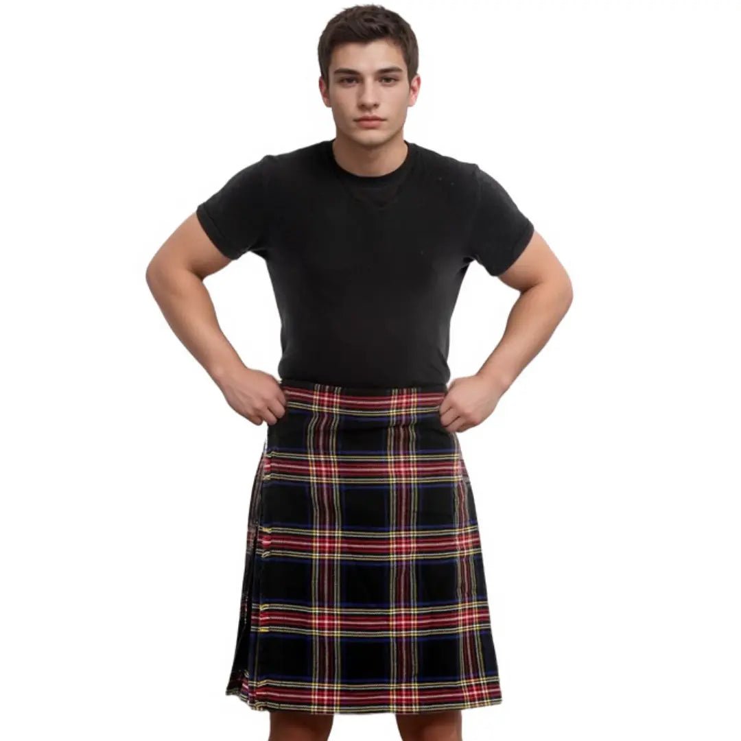 Stewart Black Bespoke Tartan Kilt - Imperial Highland Supplies