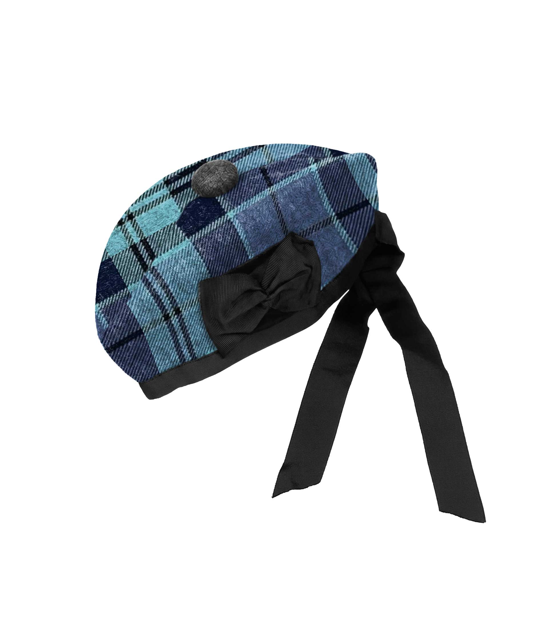 Strathclyde Blue Tartan Glengarry Hat - Imperial Highland Supplies
