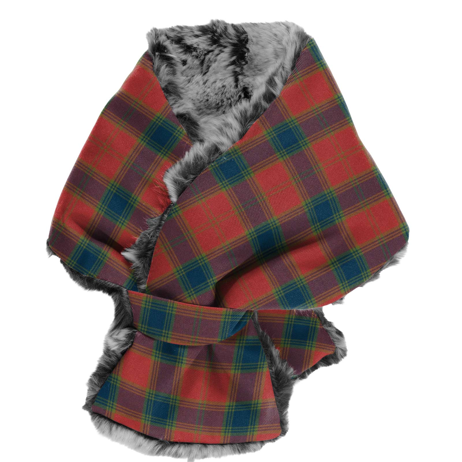 Tartan and Faux Fur Scarf - Imperial Highland Supplies