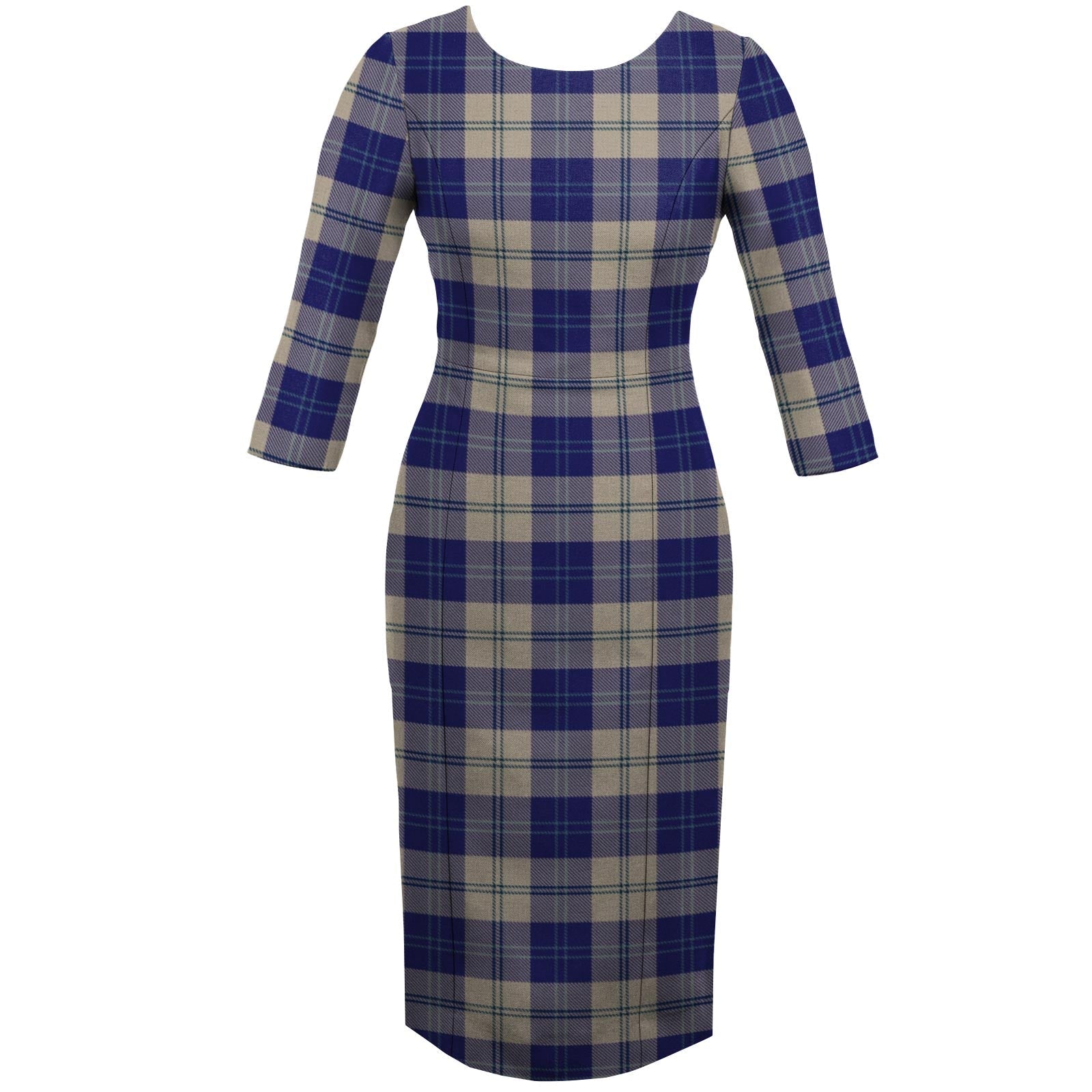 Tartan Shift Dress with Elbow Length Sleeve - Imperial Highland Supplies