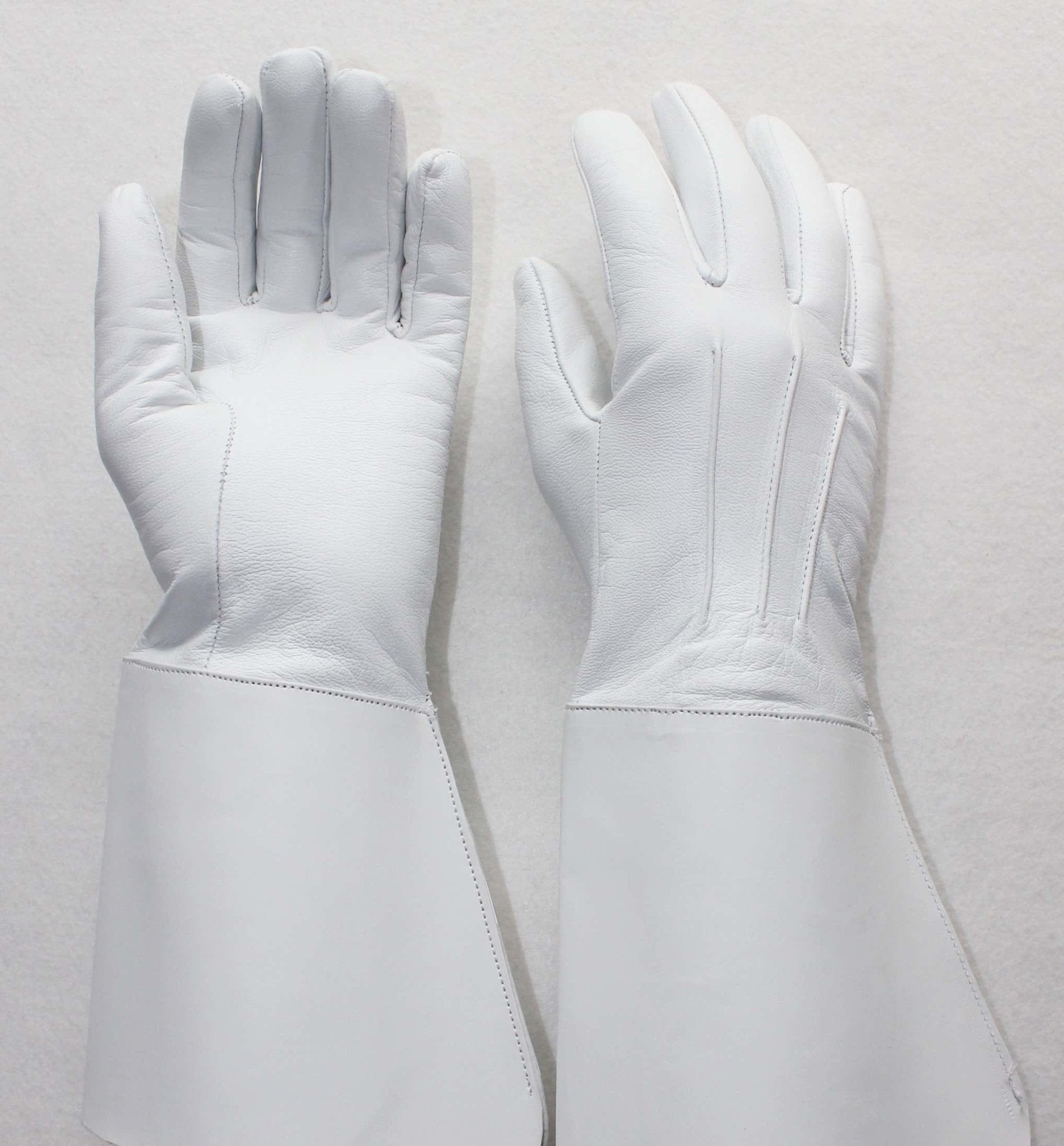 White Leather, Standard Bearers Gauntlet Gloves - Imperial Highland Supplies