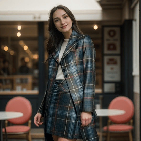 Women's Longline Tartan Jacket - Imperial Highland Supplies