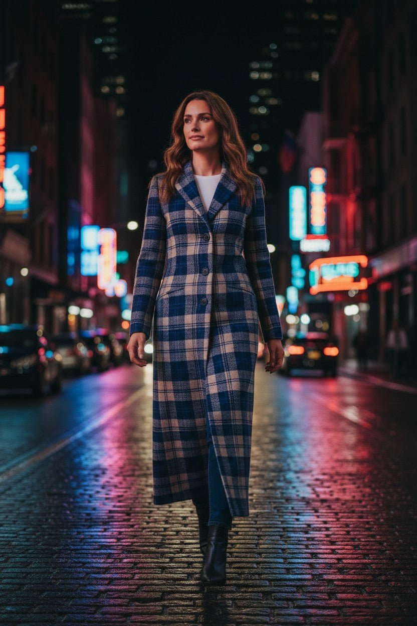 Women's Longline Tartan Jacket - Imperial Highland Supplies