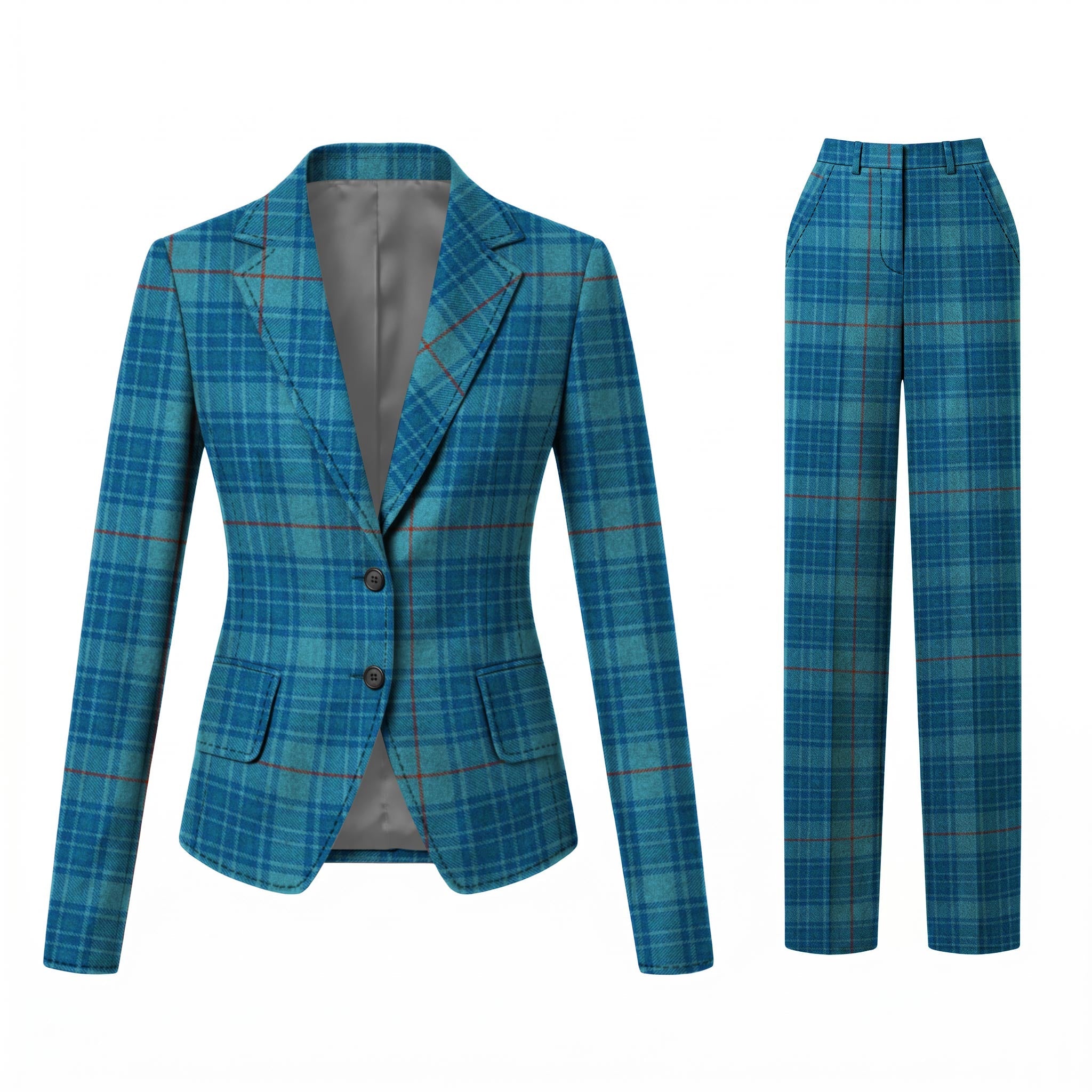 Women's Tartan Blazer - 2 Buttons With Pant - Imperial Highland Supplies
