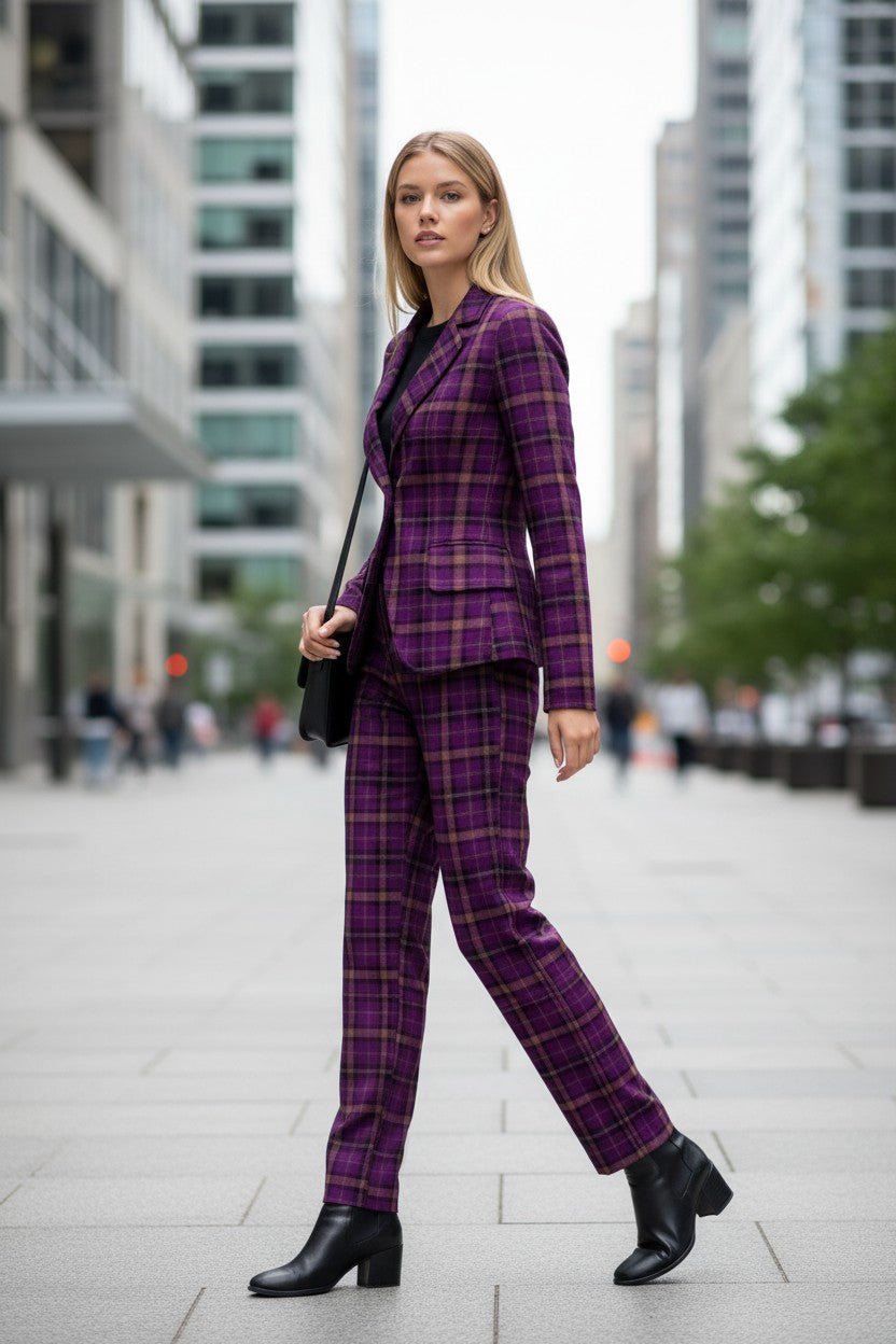 Women's Tartan Blazer - 2 Buttons With Pant - Imperial Highland Supplies