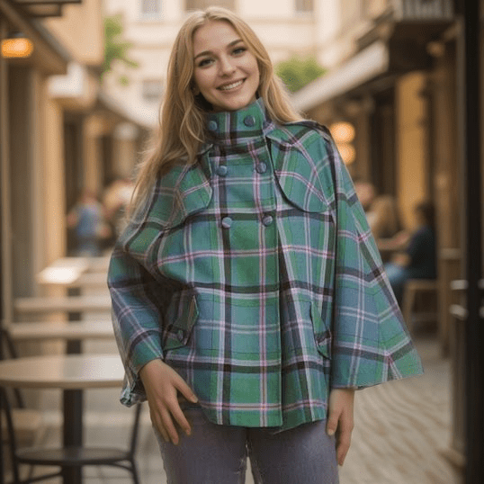 Women's Tartan Cape Jacket - Imperial Highland Supplies